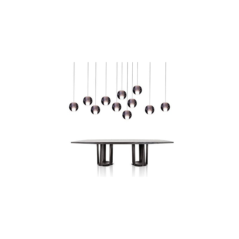 Lampada a sospensione moderna e contemporanea G4 3W cromata in cristallo