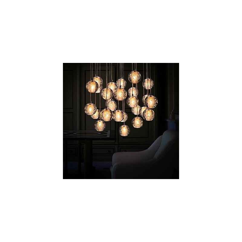 Lampada a sospensione moderna e contemporanea G4 3W cromata in cristallo