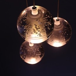 Lampada a sospensione moderna e contemporanea G4 3W cromata in cristallo