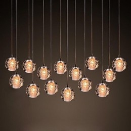 Lampada a sospensione moderna e contemporanea G4 3W cromata in cristallo