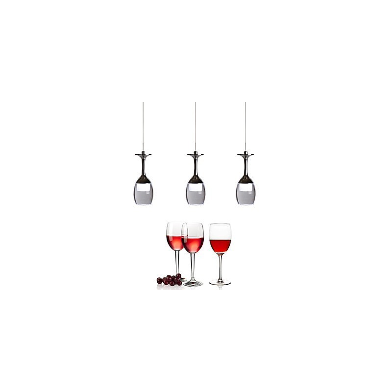 Lampada a sospensione moderna a 3 luci in cromo con piastra posteriore lunga