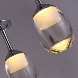 Lampada a sospensione moderna a 3 luci in cromo con piastra posteriore lunga
