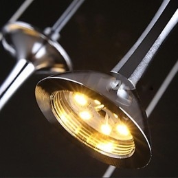 Lampada a sospensione moderna a 3 luci in cromo con piastra posteriore lunga