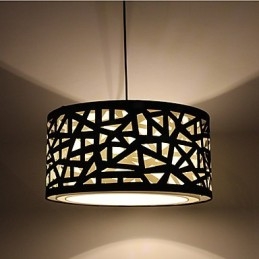 Lampada a sospensione moderna contemporanea in metallo e tessuto