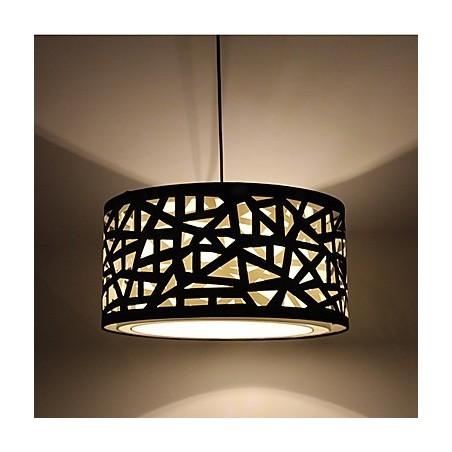 Lampada a sospensione moderna contemporanea in metallo e tessuto