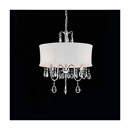 Lampada a sospensione in metallo elettroplaccato mini con paralume in tessuto 60x45 cm