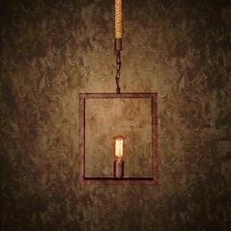 Lampada a sospensione in metallo rustica classica retrò country tradizionale