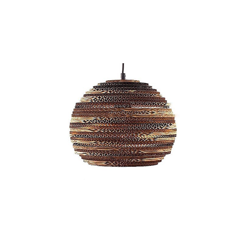Lampada a sospensione rustica vintage in metallo, globo/tamburo/lanterna, 40 cm