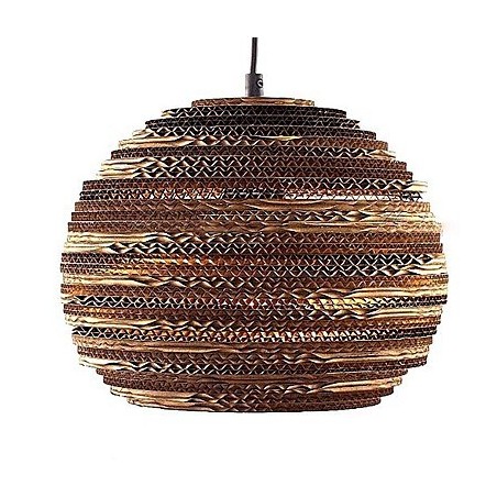 Lampada a sospensione rustica vintage in metallo, globo/tamburo/lanterna, 40 cm