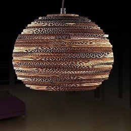 Lampada a sospensione rustica vintage in metallo, globo/tamburo/lanterna, 40 cm