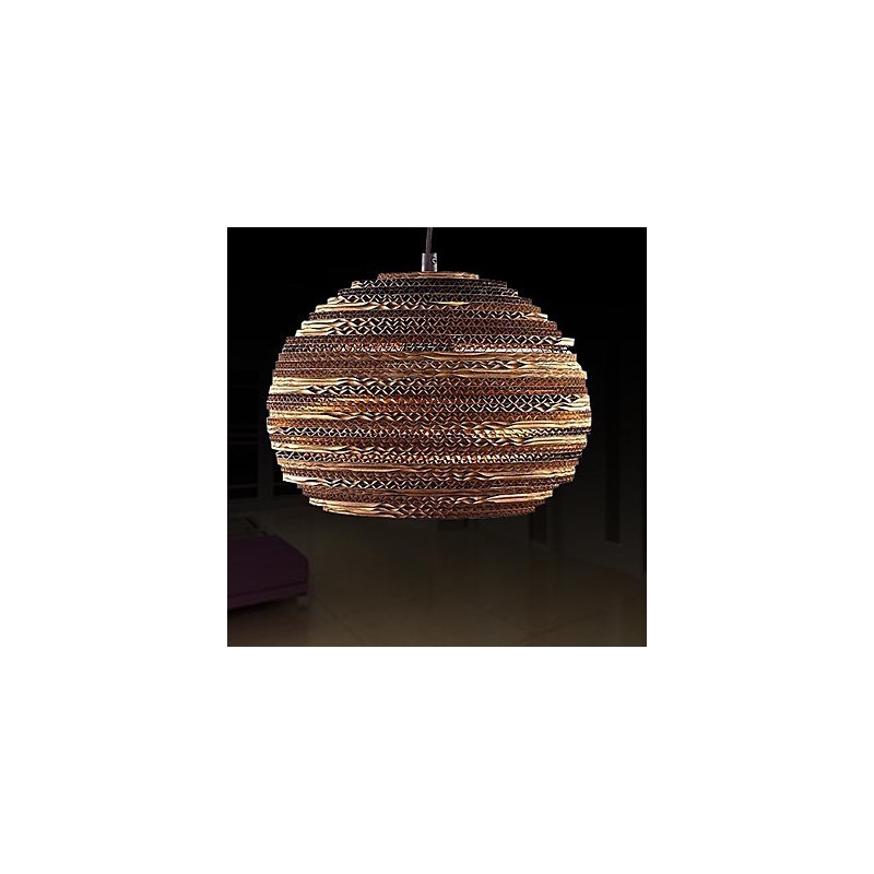 Lampada a sospensione rustica vintage in metallo, globo/tamburo/lanterna, 40 cm
