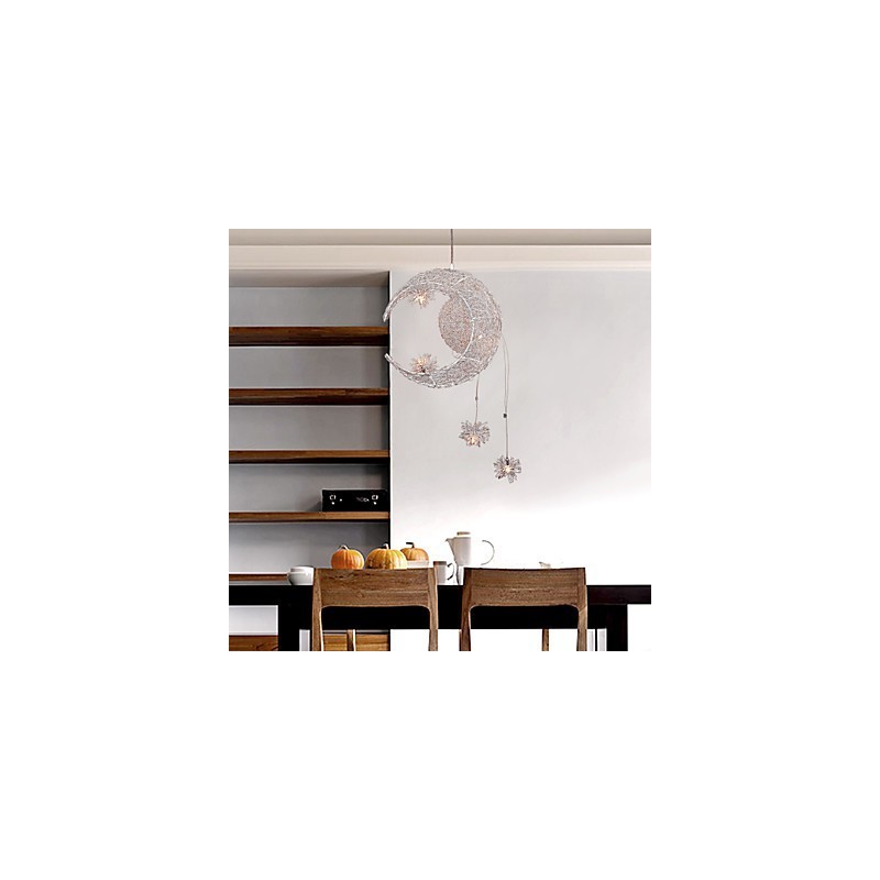 Lampada a sospensione Globe Mini in metallo galvanizzato argentato moderna