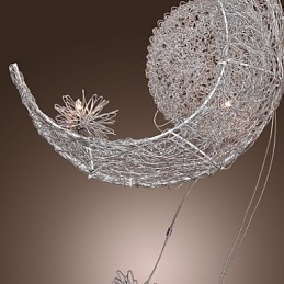 Lampada a sospensione Globe Mini in metallo galvanizzato argentato moderna