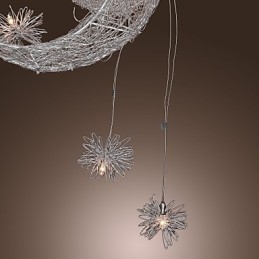 Lampada a sospensione Globe Mini in metallo galvanizzato argentato moderna