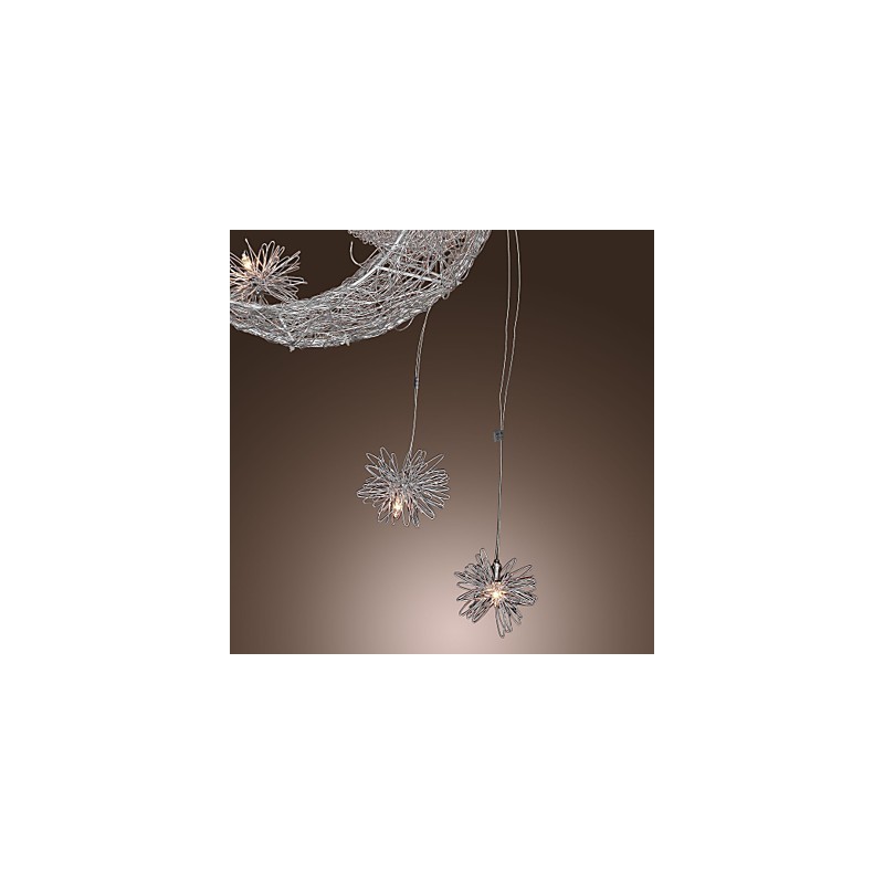 Lampada a sospensione Globe Mini in metallo galvanizzato argentato moderna