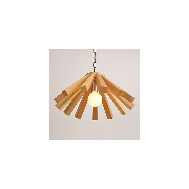 Lampada a sospensione in bambù e legno stile country retrò 3 luci E26/E27 45 cm