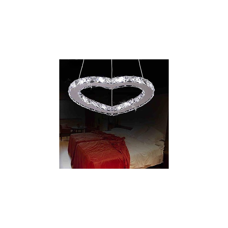 Lampadario moderno contemporaneo cromo in metallo e cristallo