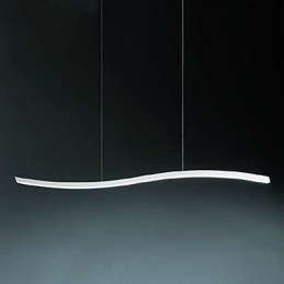 Lampadario a sospensione LED in acrilico bianco, lineare, 80 cm