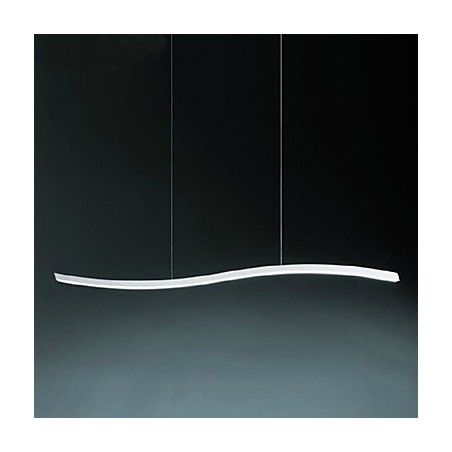 Lampadario a sospensione LED in acrilico bianco, lineare, 80 cm