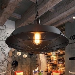 Lampada a sospensione country retrò in ferro battuto, 1 livello, 36 cm