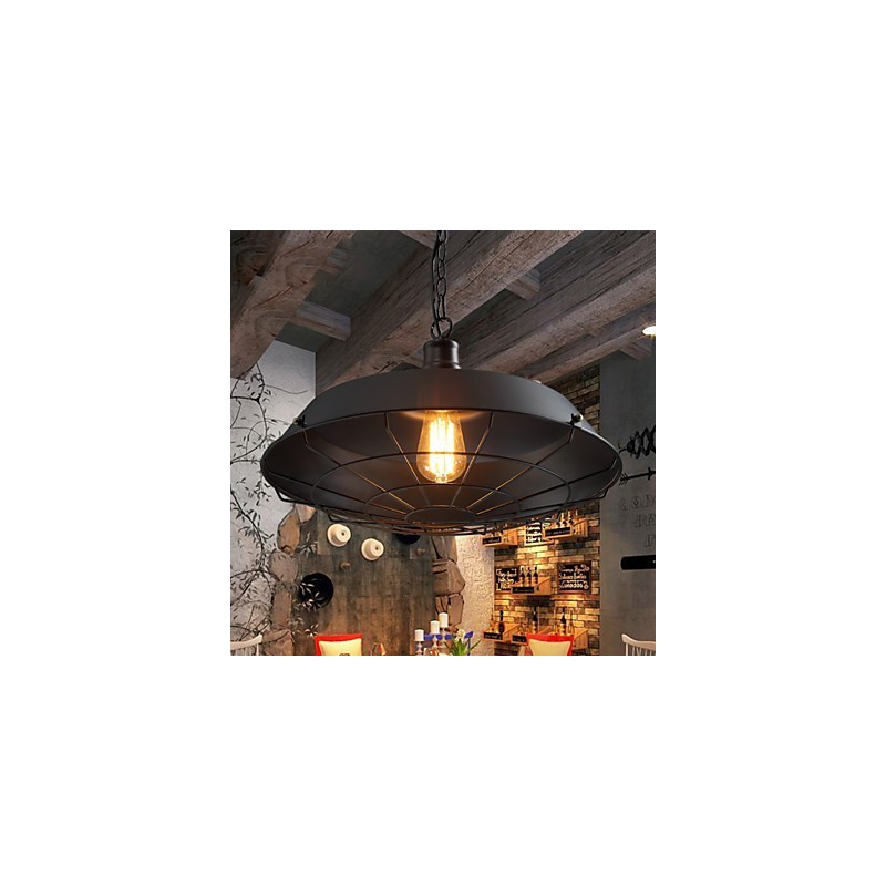 Lampada a sospensione country retrò in ferro battuto, 1 livello, 36 cm