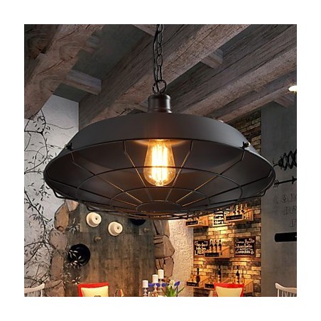 Lampada a sospensione country retrò in ferro battuto, 1 livello, 36 cm