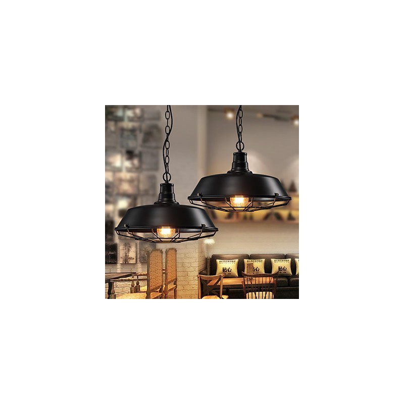 Lampada a sospensione country retrò in ferro battuto, 1 livello, 36 cm