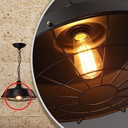 Lampada a sospensione country retrò in ferro battuto, 1 livello, 36 cm