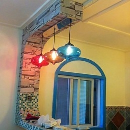 Lampada a sospensione Bubble Design 1 luce con paralume trasparente