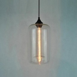 Lampada a sospensione a bottiglia minimalista in ferro verniciato 1 luce
