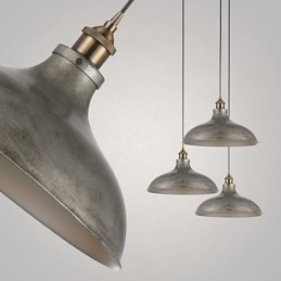 Lampada a sospensione vintage industriale in ferro e metallo, 1 luce, argento