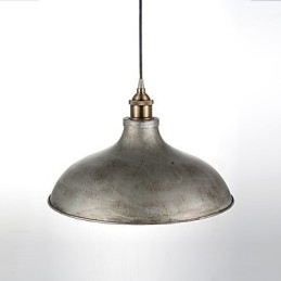 Lampada a sospensione vintage industriale in ferro e metallo, 1 luce, argento