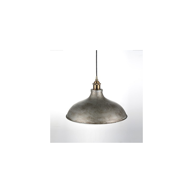 Lampada a sospensione vintage industriale in ferro e metallo, 1 luce, argento