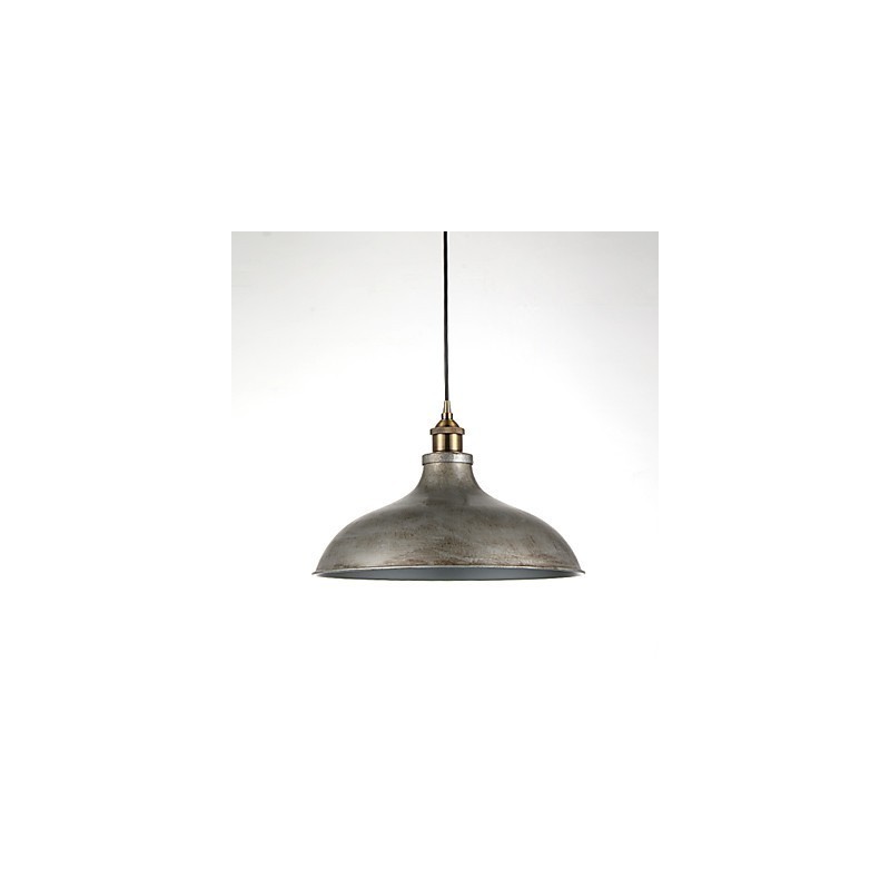 Lampada a sospensione vintage industriale in ferro e metallo, 1 luce, argento