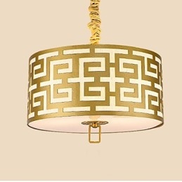 Lampada a sospensione stile cinese moderna semplice dorata 45 cm