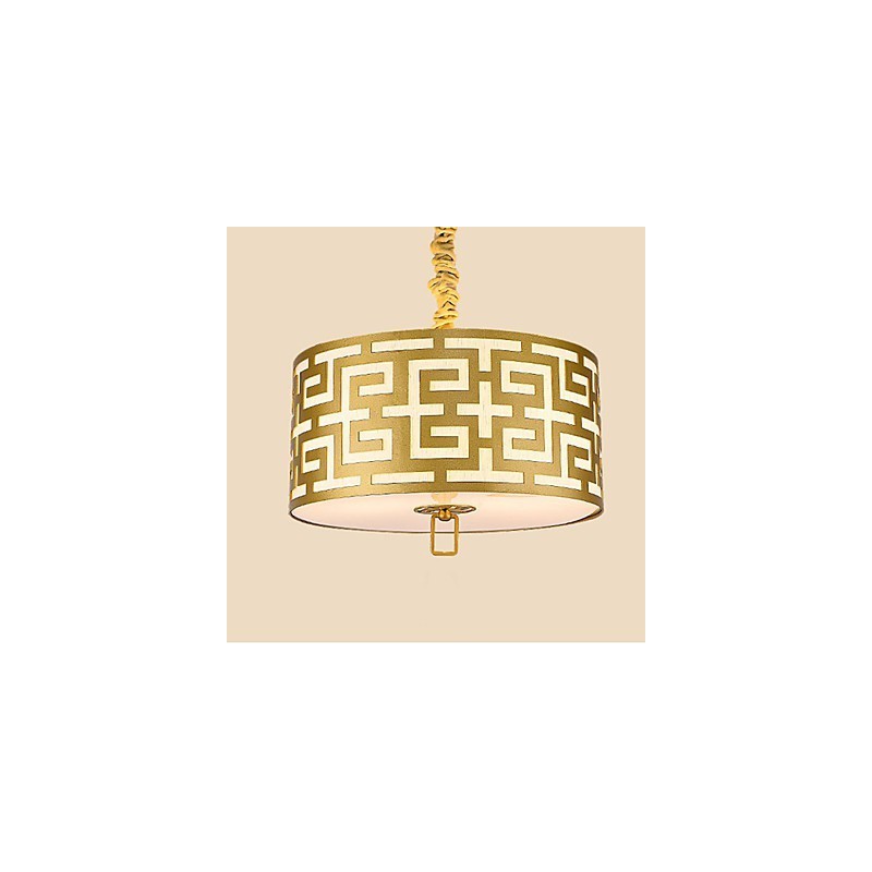 Lampada a sospensione stile cinese moderna semplice dorata 45 cm