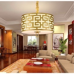 Lampada a sospensione stile cinese moderna semplice dorata 45 cm