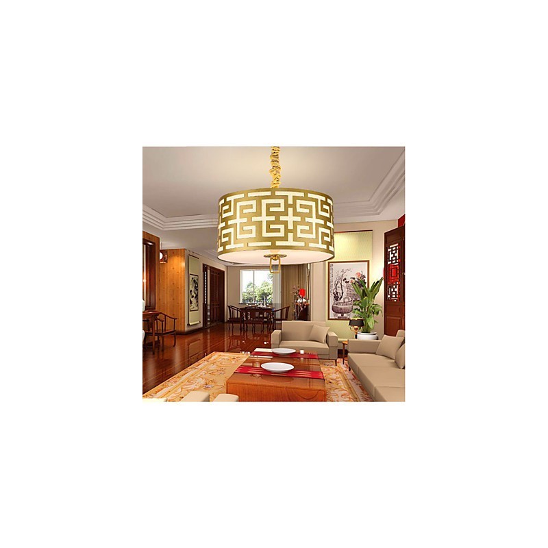 Lampada a sospensione stile cinese moderna semplice dorata 45 cm