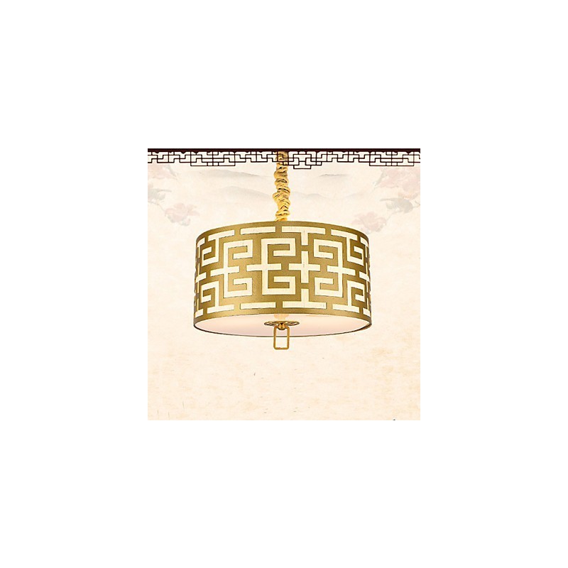 Lampada a sospensione stile cinese moderna semplice dorata 45 cm
