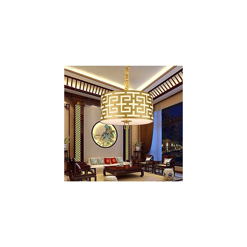 Lampada a sospensione stile cinese moderna semplice dorata 45 cm
