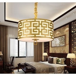Lampada a sospensione stile cinese moderna semplice dorata 45 cm