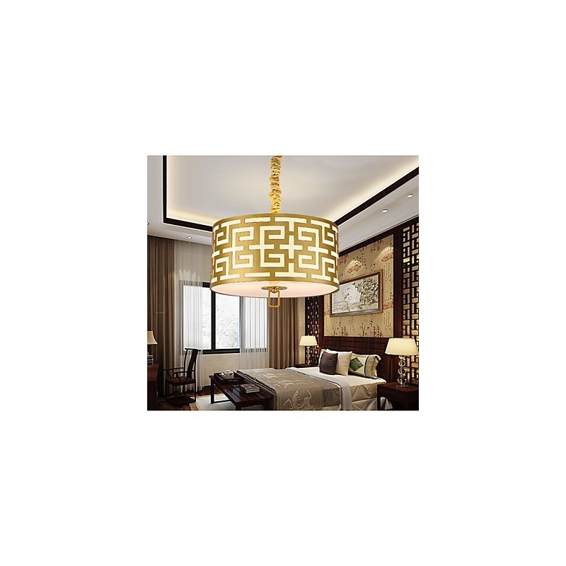 Lampada a sospensione stile cinese moderna semplice dorata 45 cm
