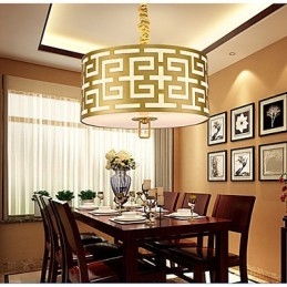 Lampada a sospensione stile cinese moderna semplice dorata 45 cm