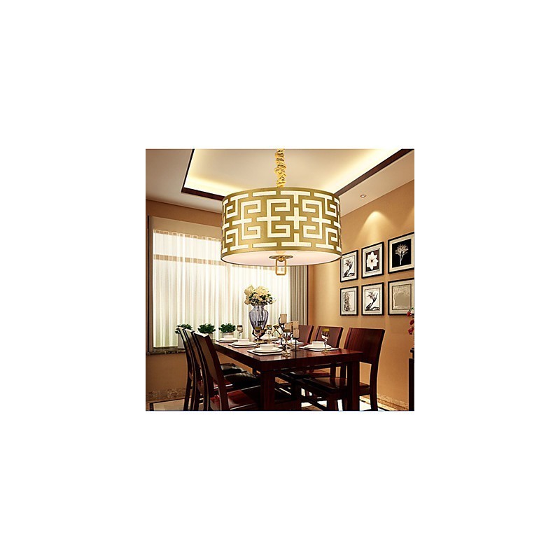 Lampada a sospensione stile cinese moderna semplice dorata 45 cm
