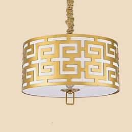 Lampada a sospensione stile cinese moderna semplice dorata 45 cm