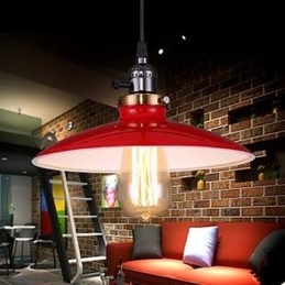 Lampada a sospensione industriale americana loft in metallo nero