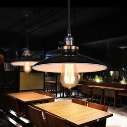 Lampada a sospensione industriale americana loft in metallo nero