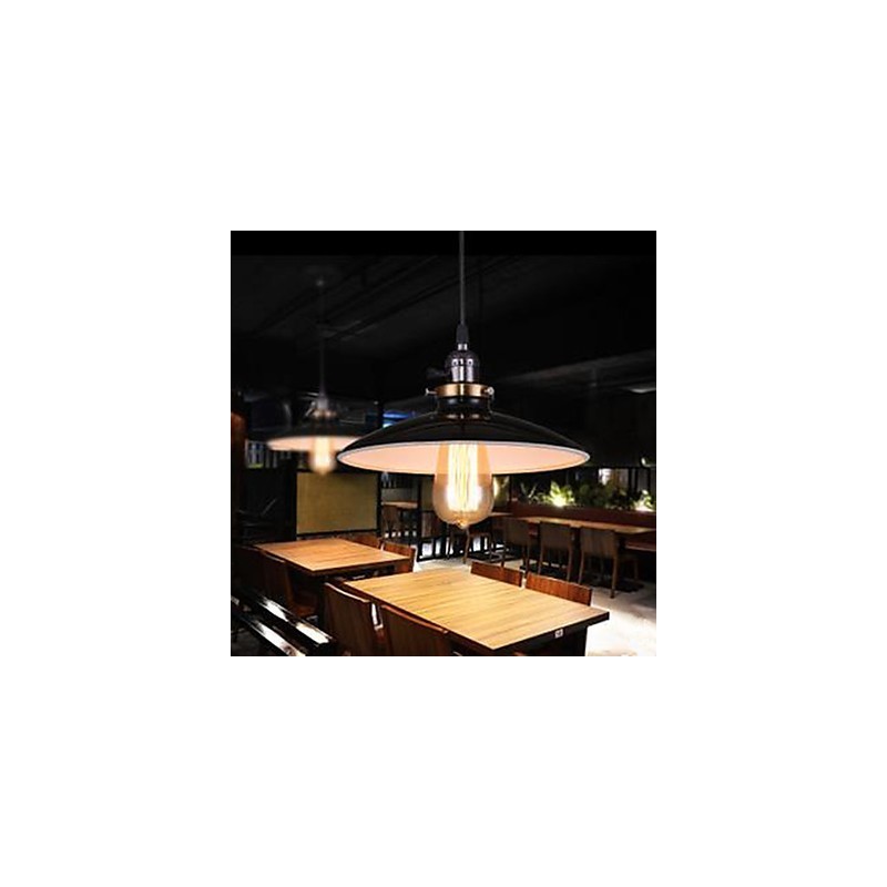 Lampada a sospensione industriale americana loft in metallo nero