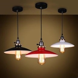 Lampada a sospensione industriale americana loft in metallo nero