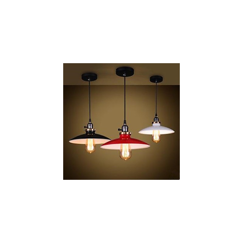 Lampada a sospensione industriale americana loft in metallo nero